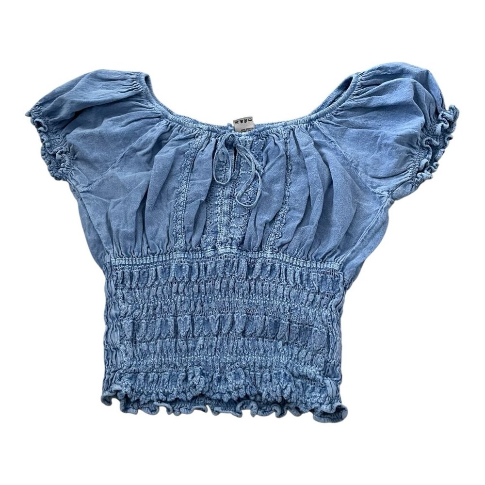 Blanco by Nature blue short sleeve top size large